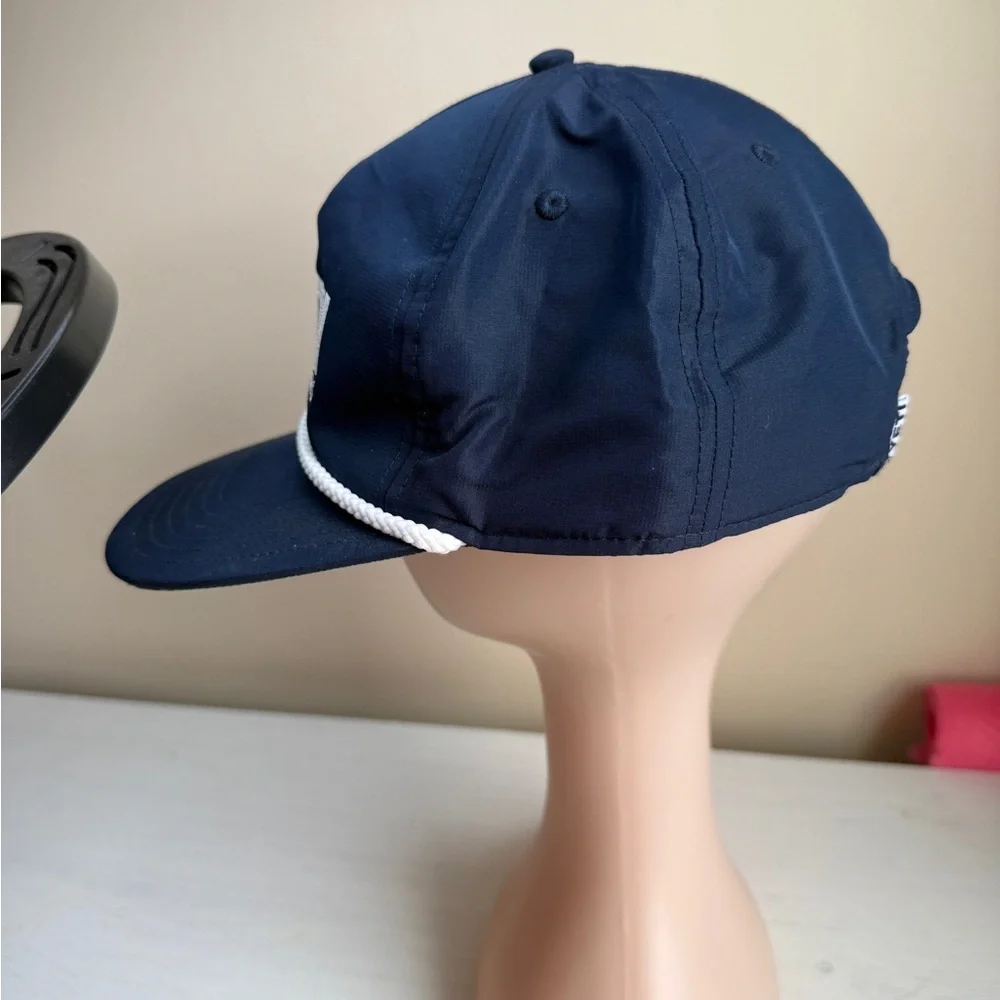 Yeti Coolers Rope Hat Mid Pro Flat Brim Snap Back Dad Hat Recycled Blue White